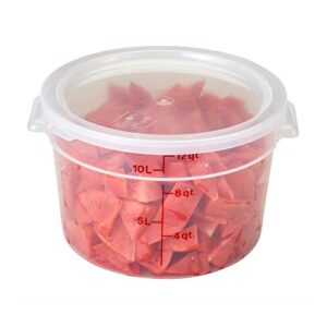 Lumintrail Cambro 12 Quart Round Food Storage Container Translucent with Lid Bundle Includes a Measuring Spoon Set