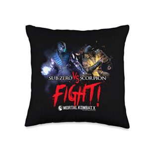 mortal kombat x fight throw pillow, 16x16, multicolor