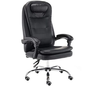 priority culture executive chair leather computer chairs with back support liftable gaming chairs pc chair office adjustable angle 90°-160° can support 1764 lbs (color : black)