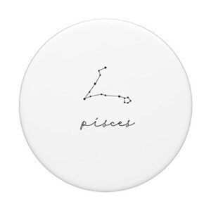 Minimal Pisces Lettering Astrology Zodiac Sign PopSockets PopGrip: Swappable Grip for Phones & Tablets