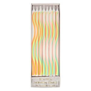 meri meri rainbow pattern candles (pack of 16)