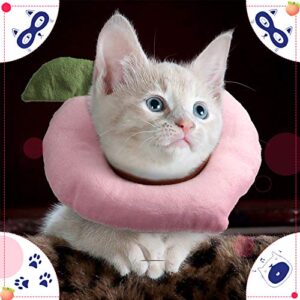 Weewooday 4 Pieces Cat Recovery Collar Cute Cat Neck Cone Cat Elizabeth Padded E-Collar Anti-bite Lick Dog Collar with Smooth Texture for Kitten and Cat