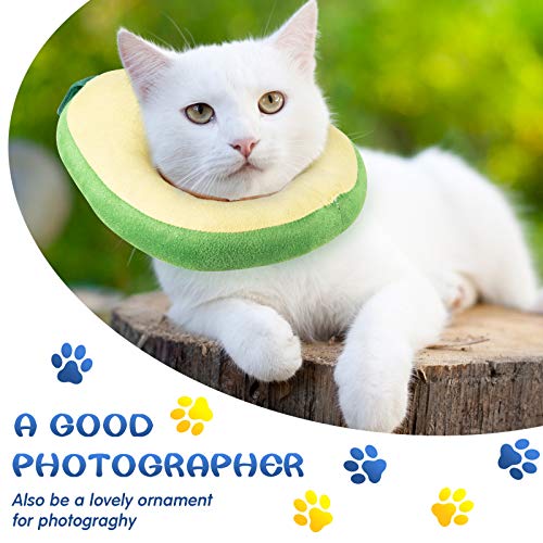 Weewooday 4 Pieces Cat Recovery Collar Cute Cat Neck Cone Cat Elizabeth Padded E-Collar Anti-bite Lick Dog Collar with Smooth Texture for Kitten and Cat