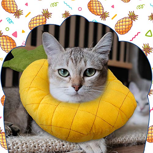 Weewooday 4 Pieces Cat Recovery Collar Cute Cat Neck Cone Cat Elizabeth Padded E-Collar Anti-bite Lick Dog Collar with Smooth Texture for Kitten and Cat