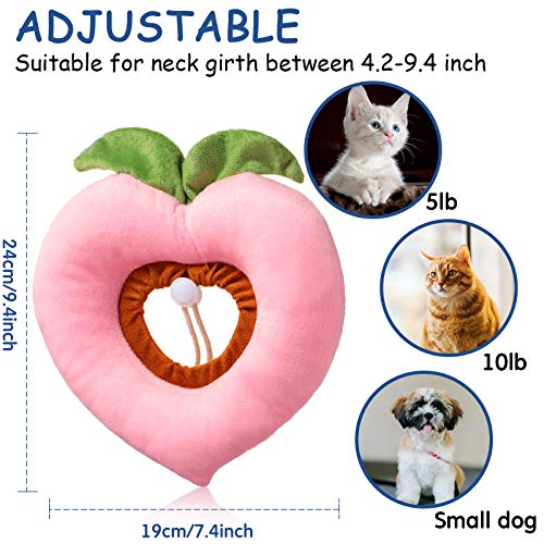 Weewooday 4 Pieces Cat Recovery Collar Cute Cat Neck Cone Cat Elizabeth Padded E-Collar Anti-bite Lick Dog Collar with Smooth Texture for Kitten and Cat