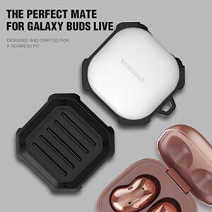 Valkit Compatible Samsung Galaxy Buds 2 Pro/Buds 2/Buds Pro/Buds Live Case for Men with Keychain, Full Body Rugged Shockproof Earbuds Protective Skin Case for Galaxy Buds 2/Pro/Live