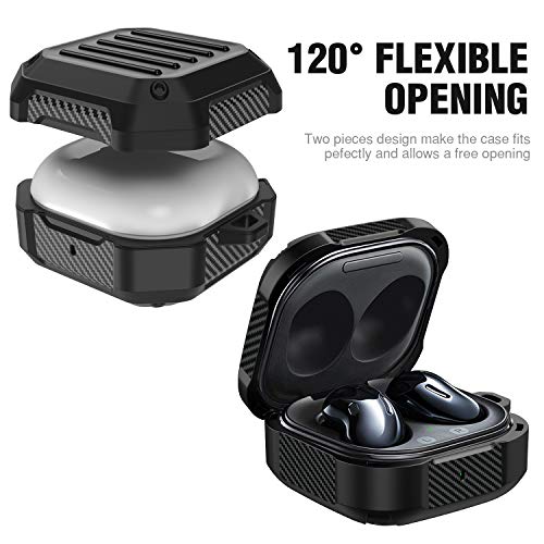 Valkit Compatible Samsung Galaxy Buds 2 Pro/Buds 2/Buds Pro/Buds Live Case for Men with Keychain, Full Body Rugged Shockproof Earbuds Protective Skin Case for Galaxy Buds 2/Pro/Live