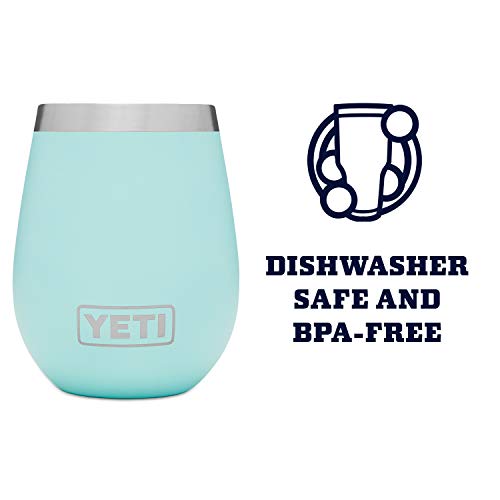 YETI Rambler 10 oz Wine Tumbler, Vacuum Insulated, Stainless Steel with MagSlider Lid, Seafoam