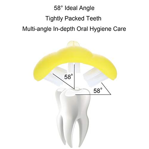 Patelai 4 Pieces Autism Toothbrush for Special Needs Soft Wrap-Around Training Tooth Brush Saving Time for Kids, Gentle Clean Tooth to Completely Cover The Toothbrush (Blue, Yellow, Green, Red)