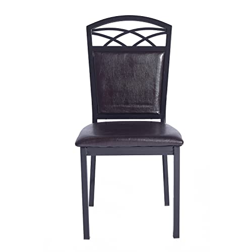 Better Home Products Palm Set of 4 Stackable Metal Dining Chairs in Black