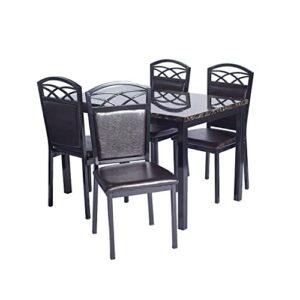 Better Home Products Palm Set of 4 Stackable Metal Dining Chairs in Black