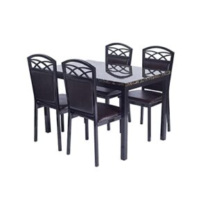 Better Home Products Palm Set of 4 Stackable Metal Dining Chairs in Black