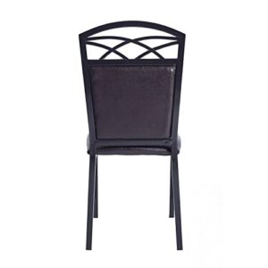 Better Home Products Palm Set of 4 Stackable Metal Dining Chairs in Black