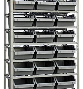 King's Rack Bin Rack Storage System Heavy Duty Steel Rack Organizer Shelving Unit w/ 24 Plastic Bins in 8 tiers