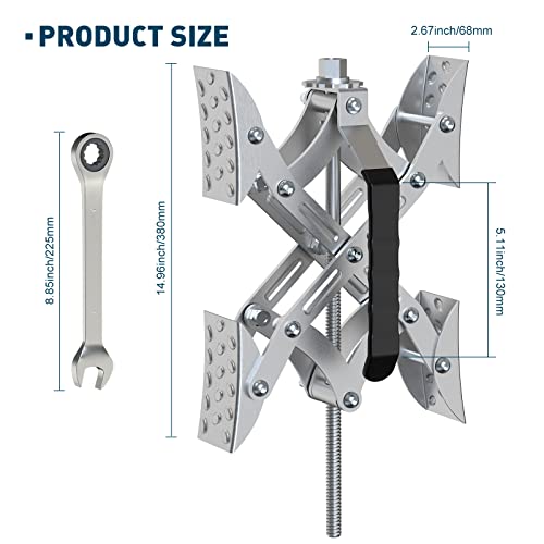 MAHLER GATES X Shaped Wheel Chocks Stabilizer 2 Sets RV Tire Stabilizers Locking Chock with Wrench for Camping Travel Trailers Trucks Open 2'' to 10''