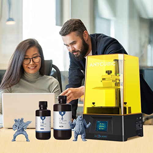 ANYCUBIC 3D Printer Resin, 405nm UV Plant-Based Rapid Resin, Low Odor, Photopolymer Resin for LCD 3D Printing,1kg Grey