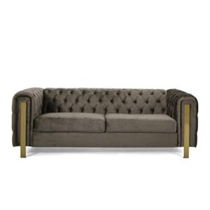 christopher knight home keyser sofa, gray + gold