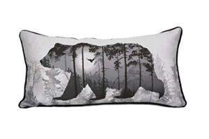 donna sharp throw pillow - timber bear decorative throw pillow - 11" x 22" rectangle