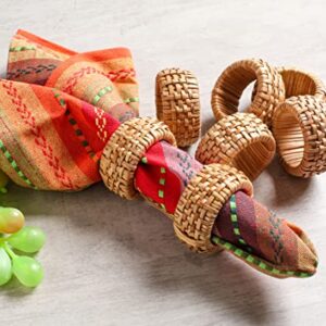 Goroly Home Natural Rattan Decorative Napkin Rings Set of 12, Serviette Napkin Rings Bulk for Party Decoration, Table Top Décor for Dinning Table, Everyday, Christmas, Easter Family Gatherings