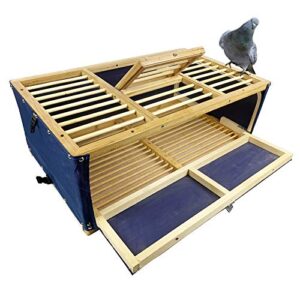 pigeon cage foldable wooden transportation cage for racing pigeon poultry cage portable takeout transport pigeon flying cage homing chicken poultry transportation coop. size 24×12.5×9in