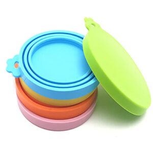 myyzmy 5 pcs pet can covers,food can lids, universal bpa free silicone can lids covers for dog and cat food, one can cap fit most standard size canned dog cat food