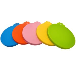 MYYZMY 5 Pcs Pet Can Covers,Food Can Lids, Universal BPA Free Silicone Can Lids Covers for Dog and Cat Food, One Can Cap Fit Most Standard Size Canned Dog Cat Food