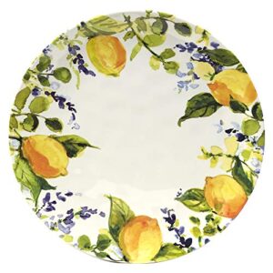 Certified International Lemon Zest Melamine 11" Dinner Plates, Set of 6, Multicolor