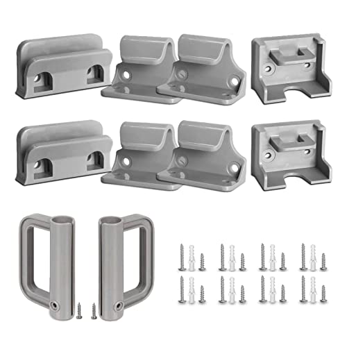 GRENFU Retractable Baby Gate Replacement Parts Kit Grey Pet Gate Full Set Wall Mounting Hardware with Brackets Anchors and Screws