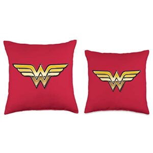 Wonder Woman Golden Logo Throw Pillow, 16x16, Multicolor