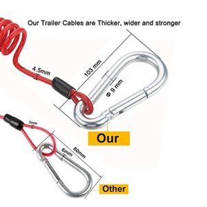 DPEI XUAN Breakaway Trailer Cable, Trailer Brake Cable, RV Stainless Steel Spring Towing Coiled Wire, Heavy Duty Steel Wire Extend to 6ft Coiled Safety Cables Strap for RV Towing Trailer