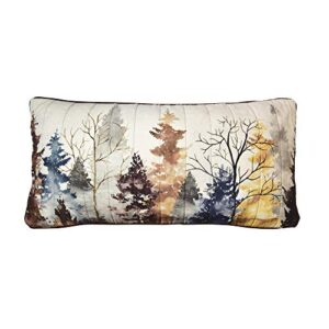 donna sharp throw pillow - bear mirage lodge decorative throw pillow with watercolor trees pattern - rectangle