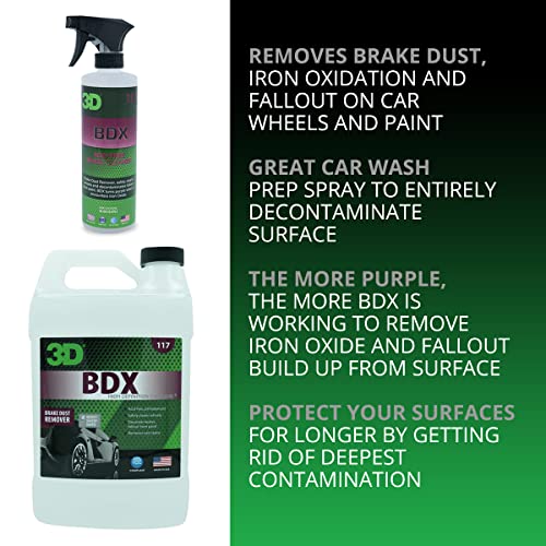 3D BDX Iron Remover - Removes Brake Dust, Iron Oxidation & Fallout on Car Wheels & Paint 16oz.