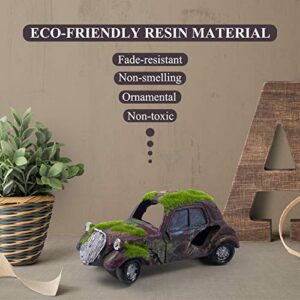 AUEAR, Aquarium Resin Car Ornament Truck Fish Tank Decorations Imitation Car Wreck Decor with Flocking Moss