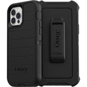 otterbox defender series rugged case for apple iphone 12 & iphone 12 pro - black (with microbial defense)