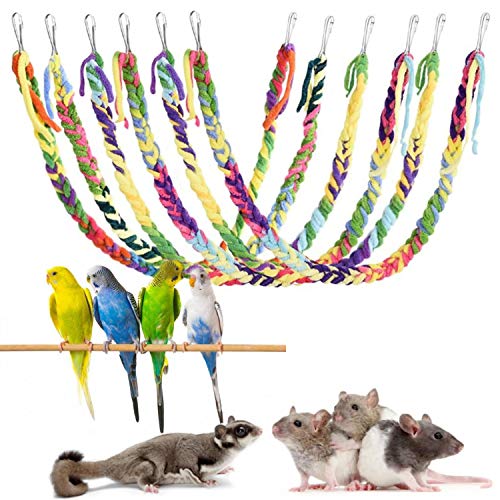 LeerKing Sugar Glider Toy Squirrel Hamster Jungle Climber Small Animals Activity Hanging Swing Bird Climbing Rope 6 Pack