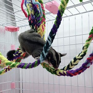 LeerKing Sugar Glider Toy Squirrel Hamster Jungle Climber Small Animals Activity Hanging Swing Bird Climbing Rope 6 Pack