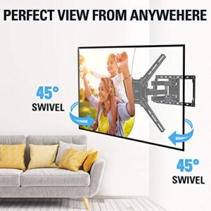 Mounting Dream Full Motion TV Wall Mount for 42-75 Inch Flat Screen/Curved TVs, Heavy Duty Wall Mount TV Bracket with Swivel Articulating Dual Arms, VESA 600x400mm, 100 lbs MD2656