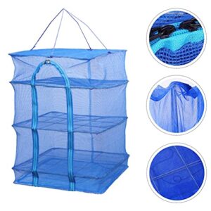 IMIKEYA 3 Layer Herb Drying Rack Hanging Collapsible Drying Basket Net for Plant Hydroponics Flowers Vegetables Fish Herb Mesh Dry Rack Net Food Dehydrator