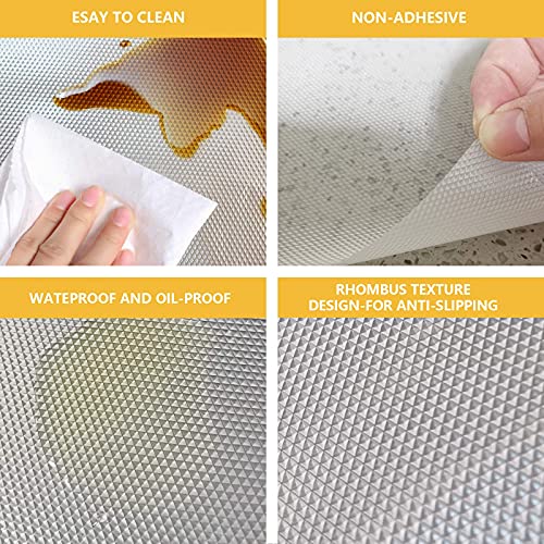 ANMIREKEN Refrigerator Liners, 12Inches x 20FT Non Adhesive EVA Kitchen Shelf Liner, Washable Oil-Proof Durable, Fridge Table Place Mats for Cabinet, Drawer Liner