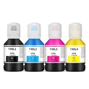 aomya t49 ink compatible epsn 4×140ml refill ink bottle replacement t49h1/t49h2/t49h3/t49h4 for epsn surecolor sc-t3170x printer