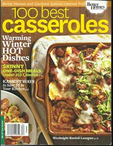 100 best casseroles magazine, warming winter hot dishes issue, 2014