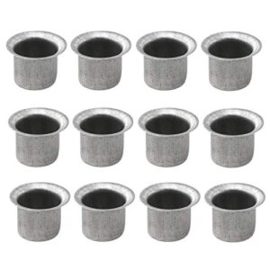 winying 12pcs metal candle cups wax containers candle tin cups hardware accessories for party wedding indoor decoration dark gray #2.25x2.2cm