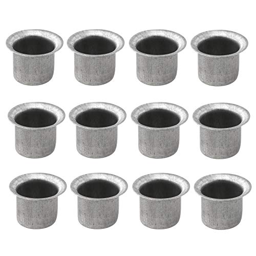winying 12Pcs Metal Candle Cups Wax Containers Candle Tin Cups Hardware Accessories for Party Wedding Indoor Decoration Dark Gray #2.25x2.2cm