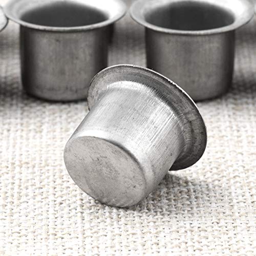 winying 12Pcs Metal Candle Cups Wax Containers Candle Tin Cups Hardware Accessories for Party Wedding Indoor Decoration Dark Gray #2.25x2.2cm