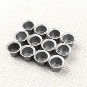 winying 12Pcs Metal Candle Cups Wax Containers Candle Tin Cups Hardware Accessories for Party Wedding Indoor Decoration Dark Gray #2.25x2.2cm