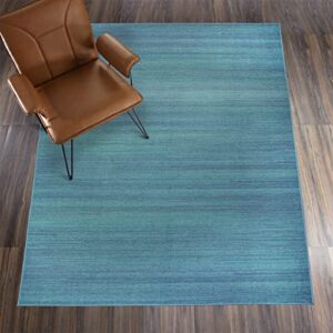 my magic carpet washable rug - non-slip, stain resistant, waterproof, foldable - 1 piece accent living room & bedroom area rug - pet & kid friendly (solid blue, 5x7 ft)