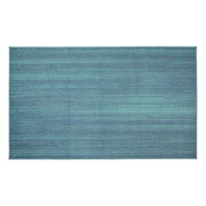 My Magic Carpet Washable Rug - Non-Slip, Stain Resistant, Waterproof, Foldable - 1 Piece Accent Living Room & Bedroom Area Rug - Pet & Kid Friendly (Solid Blue, 5X7 ft)