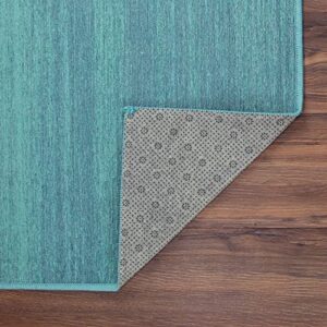 My Magic Carpet Washable Rug - Non-Slip, Stain Resistant, Waterproof, Foldable - 1 Piece Accent Living Room & Bedroom Area Rug - Pet & Kid Friendly (Solid Blue, 5X7 ft)