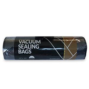 sezons - diamond bags - black/clear - vacuum sealing bags 5mil - roll (15x50, black/clear)