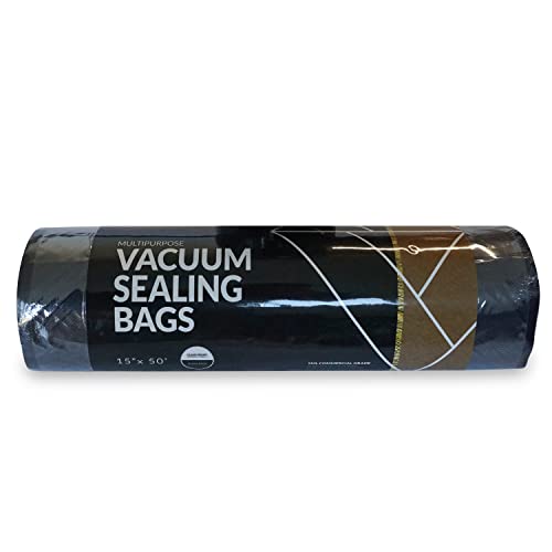 SEZONS - Diamond Bags - Black/Clear - Vacuum Sealing bags 5mil - Roll (15x50, Black/Clear)